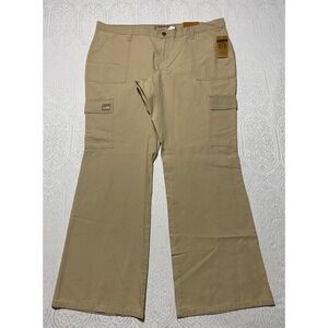 Bongo G.I. Jean Khaki Ripstop Cargo Pants Womens Size 18 Low Waist Wide Leg